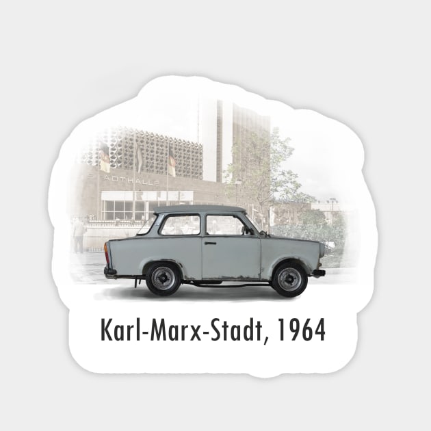 A Trabant in Karl-Marx-Stadt Sticker by DaJellah